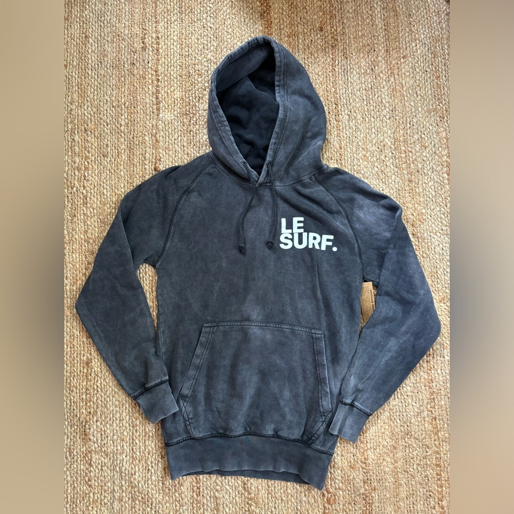 Le Surf Ping Pong Surf Club Iconic Hoodie Sweatshirt Vintage Black Gray (XS)